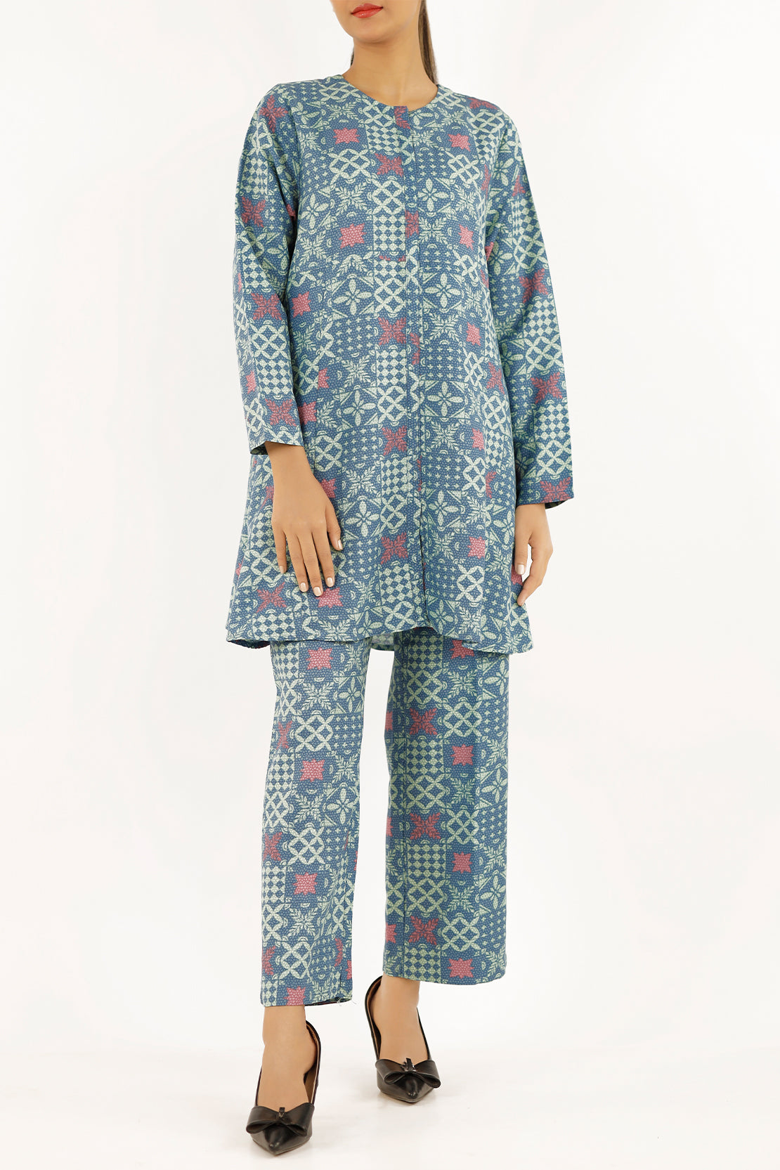 Saya - Printed Khaddar Stitched 2 Piece (Shirt/Trouser)