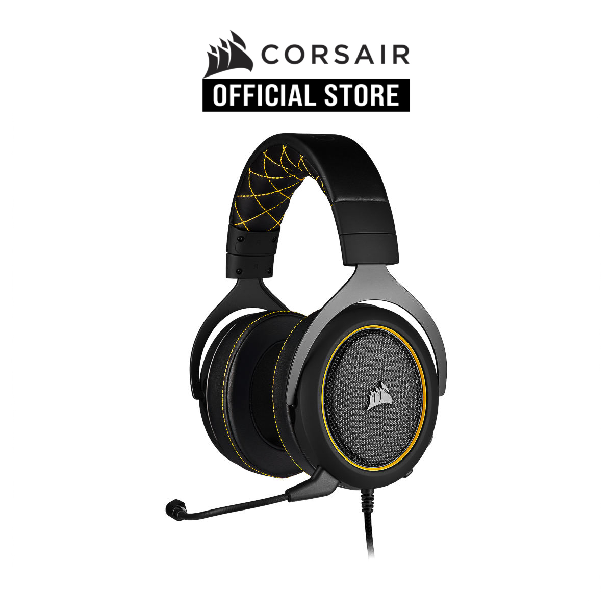 corsair hs60 pro surround gaming headset yellow