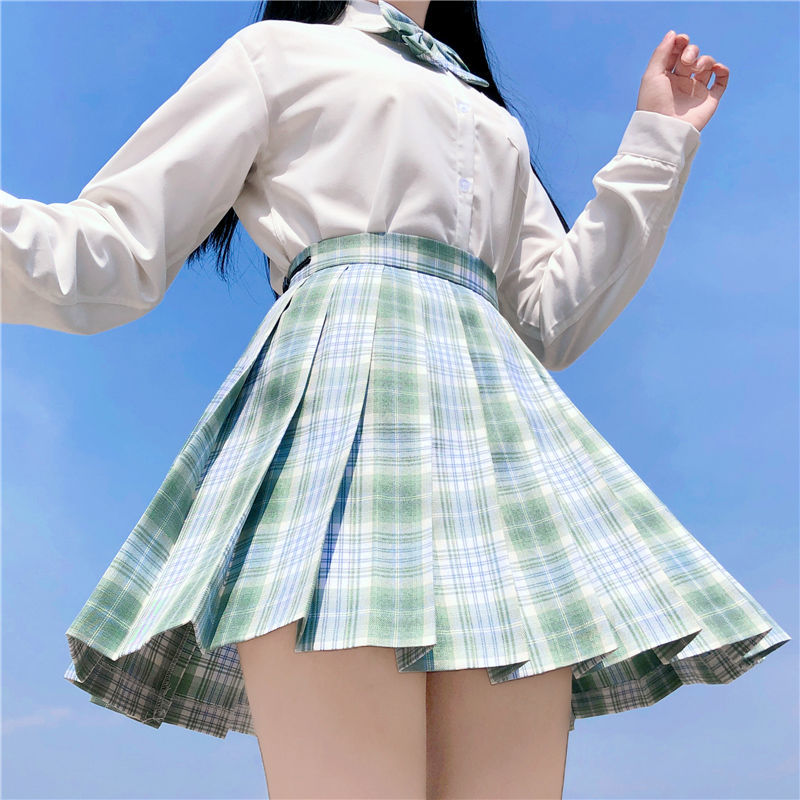 Jk plaid skirt Jk school uniform clothing lemon sea salt pleated skirt Japanese orthodox jk uniform plaid skirt student uniform Yamabuki sailor suit pleated skirt