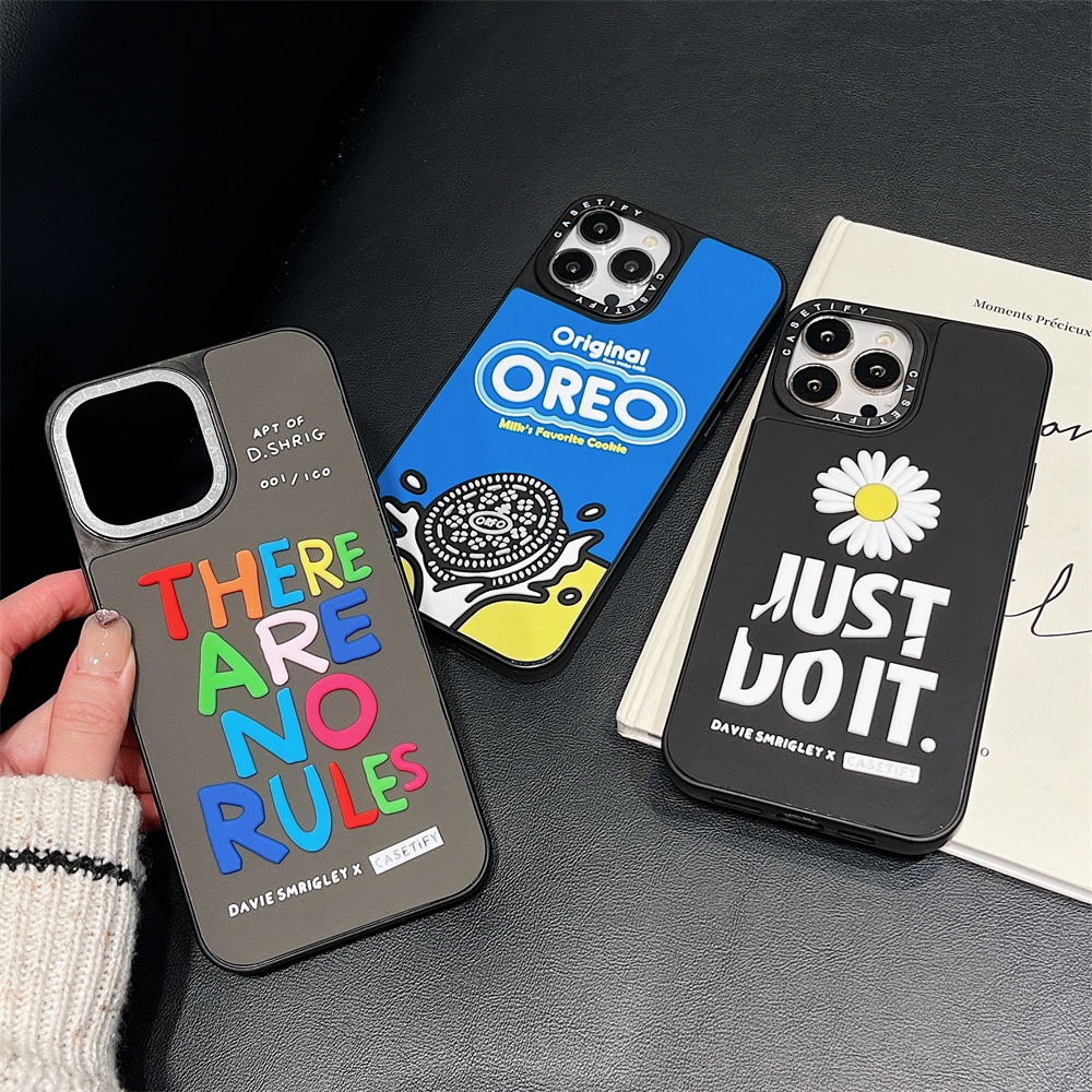 Ice FoxColorful Silicone Case For iPhone 14 15 Pro Max 3D Touch Hard Back Cover Case for iPhone 12 13 Pro Max Letters Orea Shockproof Case For iPhone 11 Case Tify Case