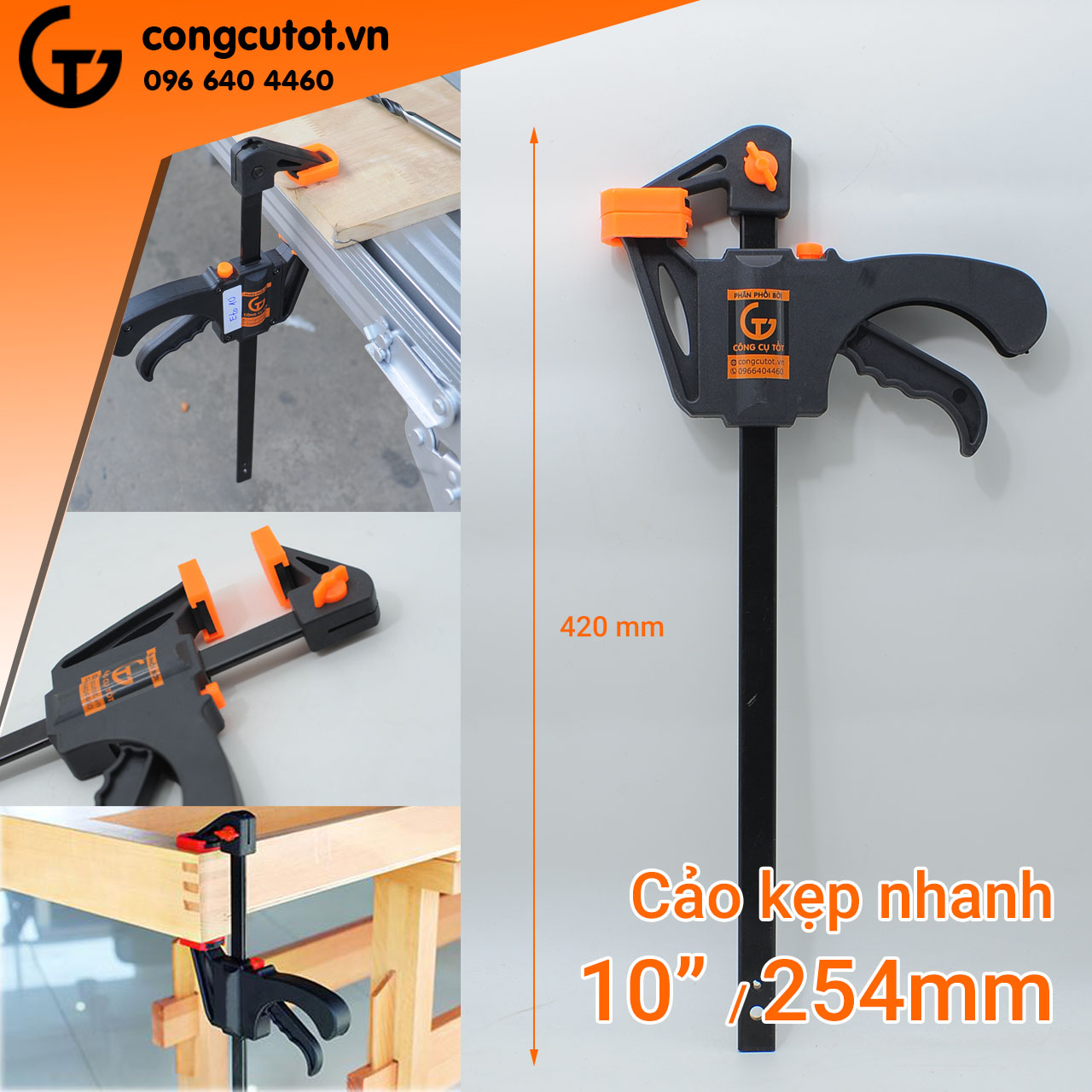 Cảo kẹp nhanh size tùy chọn 6 - 36inch