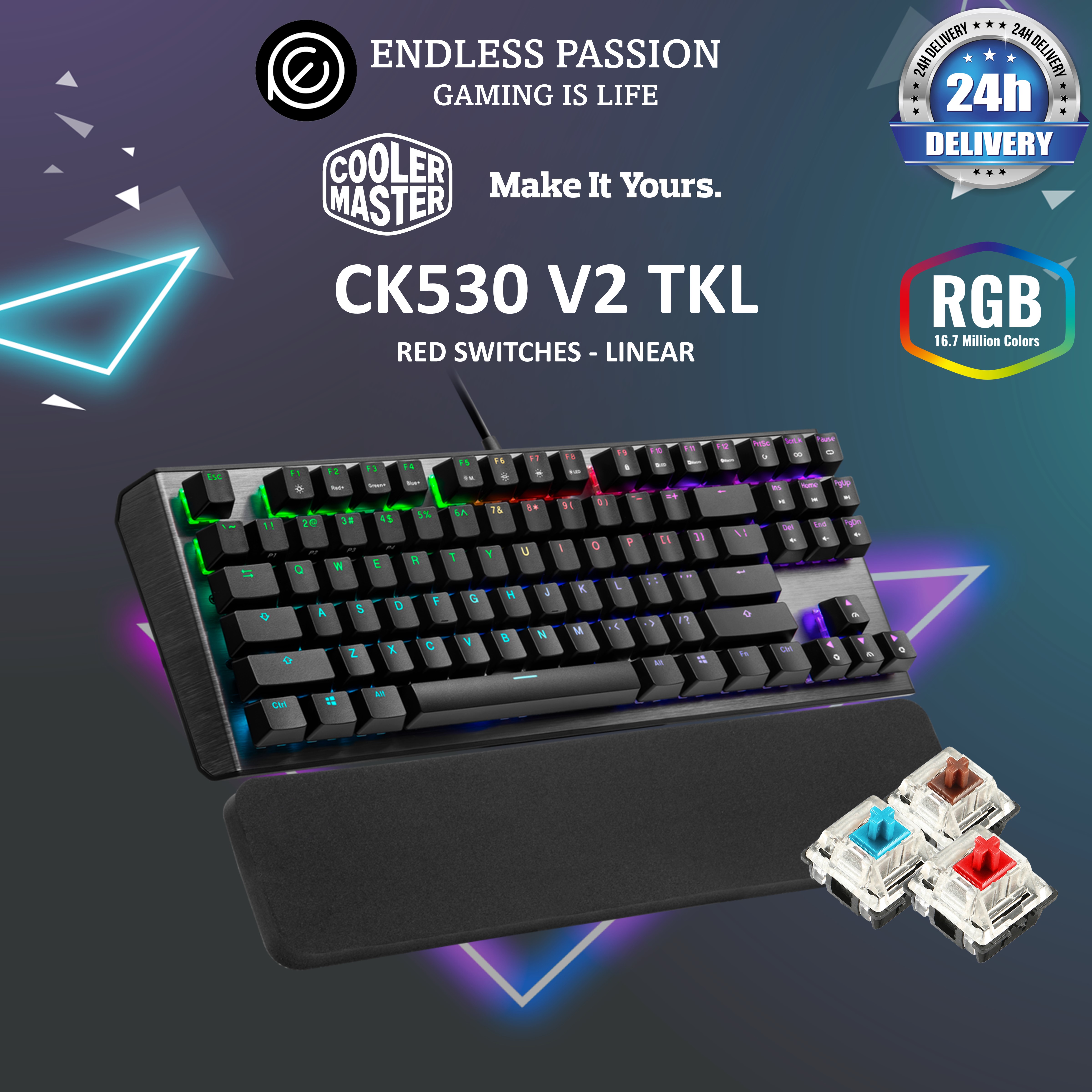 cooler master ck530 v2 tenkeyless mechanical gaming keyboard