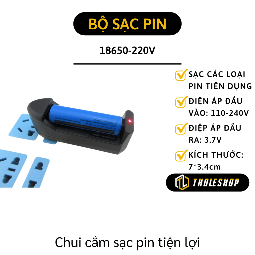 Bộ sạc pin - chui cắm sạc pin 3.6v lithium-ion. liri 123a 18650, tự động dừng khi xong
