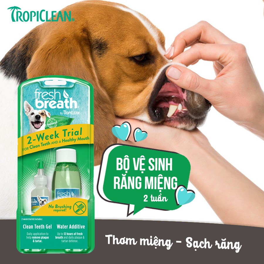 Bộ Chăm Sóc Răng Miệng (Gel và Nước Vệ Sinh) TropiClean (USA) - [Nông Trại Thú Cưng]