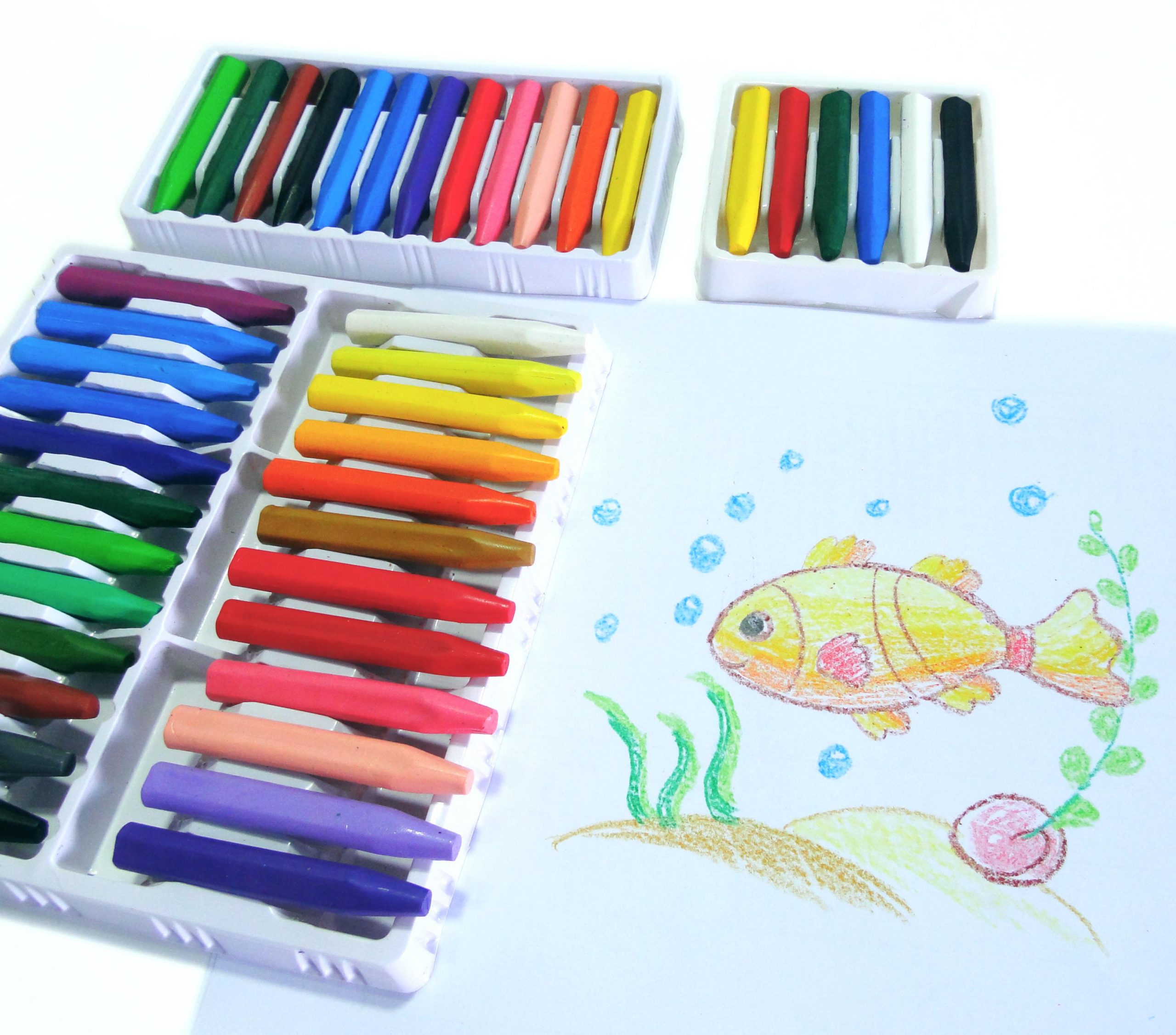 Sáp Màu Học Sinh Plastic Crayon STACOM Với 6/12/24 Màu - CR006P/CR012P/CR024P - Hạn Chế Bẩn Tay