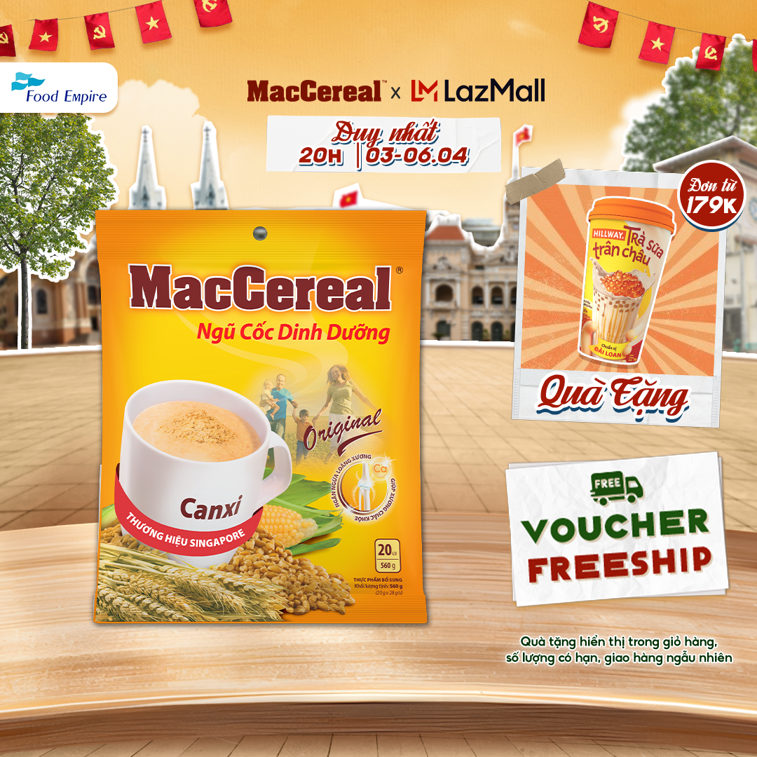 Calcium Nutritional Cereal Powder - Maccereal (Bag of 20 Packs X 28g)