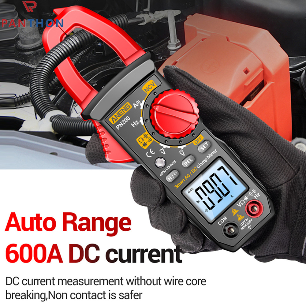 【💕Ready Stock🎉】PANTHON PN200 Digital Clamp Meter Multimeter AC Current and AC/DC 4000 counts Voltage Tester with Amp Volt Ohm Resistance Test Auto-Ranging
