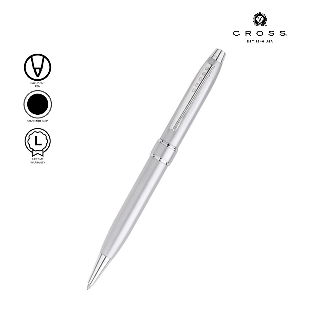 Cross Pens Stratford Satin Chrome Ballpoint Pen Satin Chrome