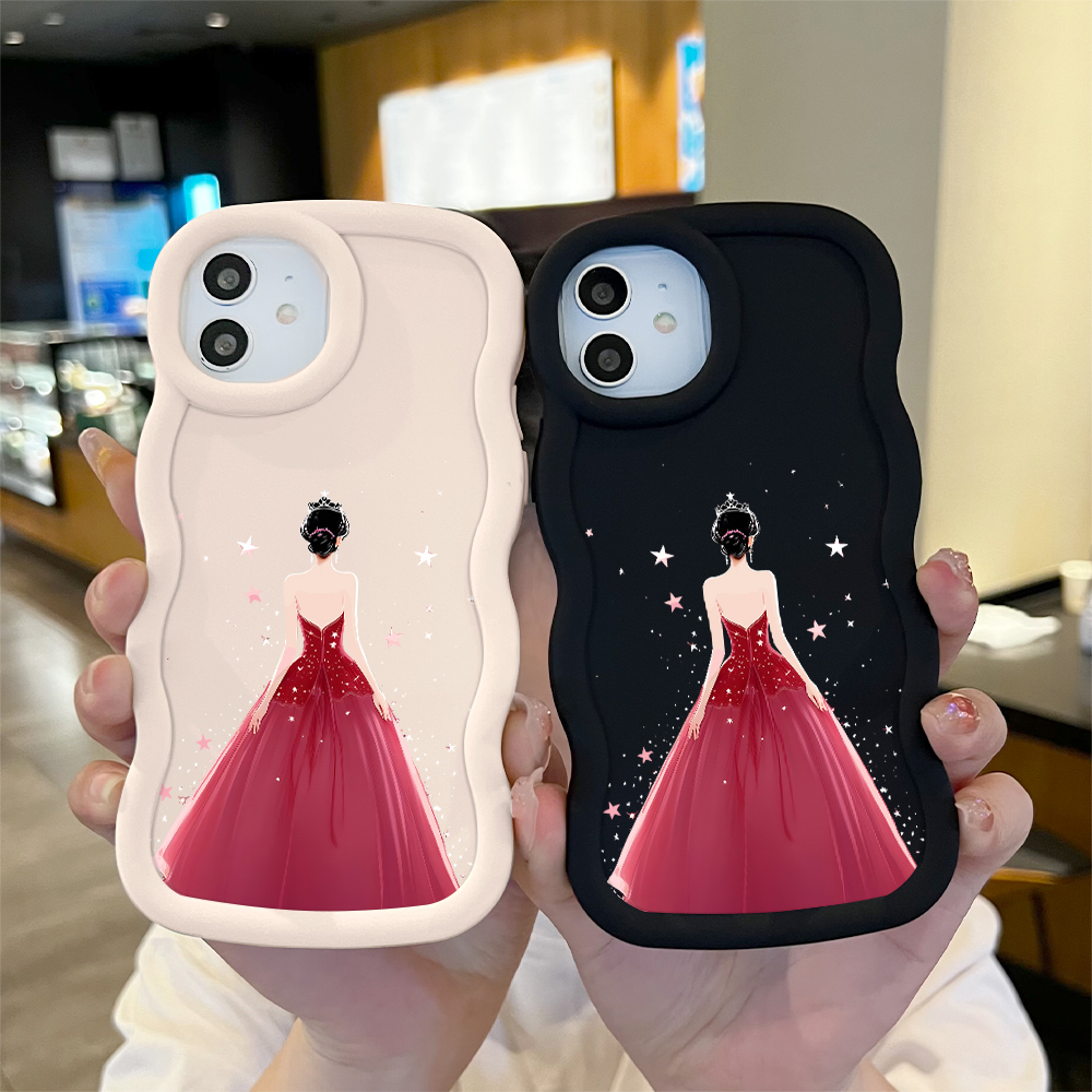 Jizetin for Redmi Note 14 4G 5G Note 14 Pro+ Xiaomi Poco X7 5G Back Cover Crown Girl Macaron Bright Color Wavy Shape Soft Mobile Phone Cases. 