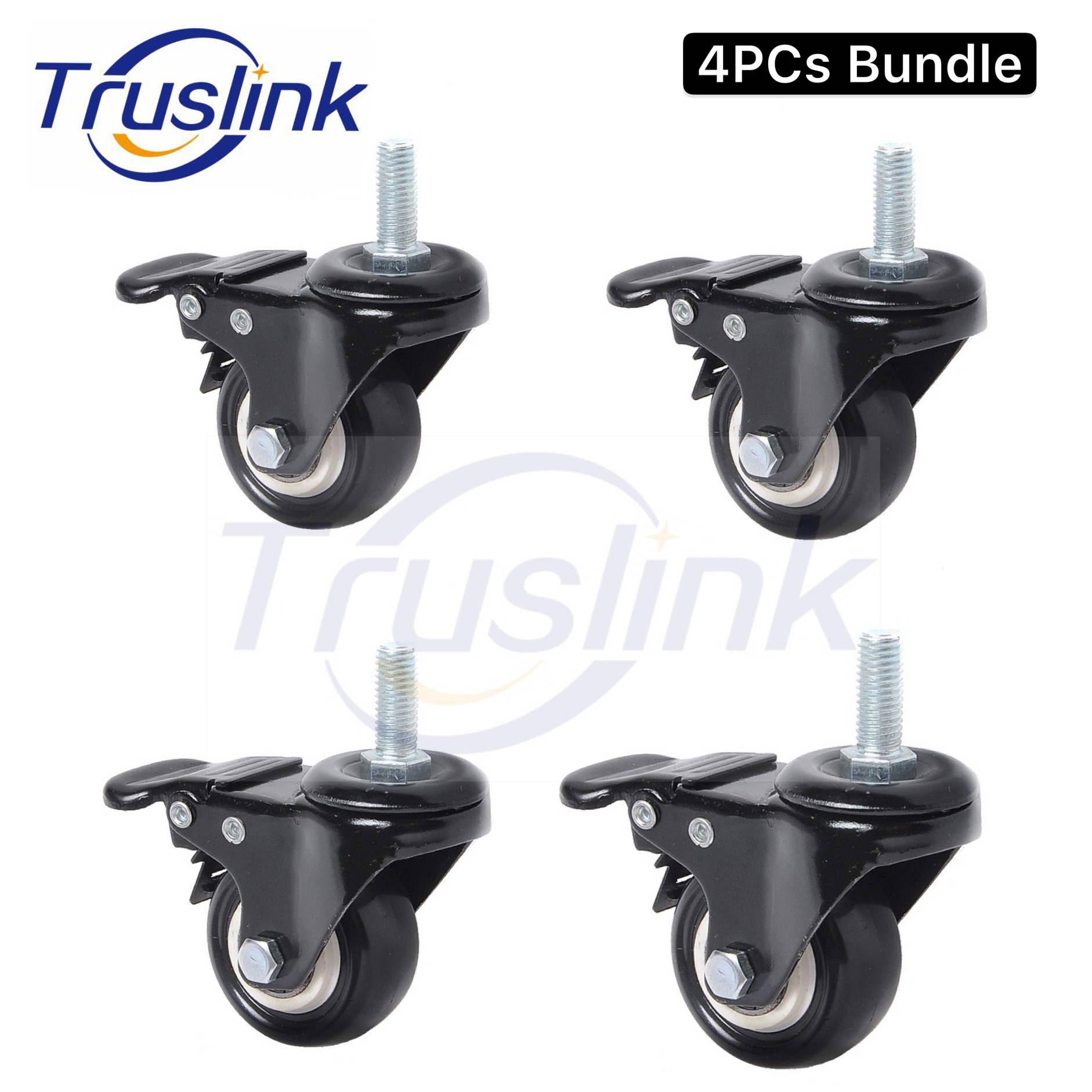 Details about   8 Pcs 2 Inch Swivel Caster Wheels Nylon Threaded Stem with Brake 39lb Capacity 