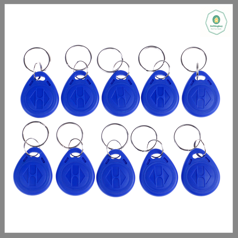 【Jettingbuy】 Hot Sale 10Pcs TK4100 keychains 125KHZ RFID proximity id card token tags key fobs NFC