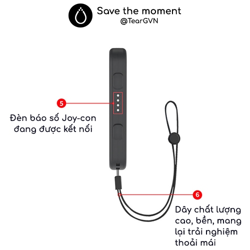 Dây đeo cổ tay Wrist Strap Akitomo cho Joy-con Nintendo Switch OLED / Switch 1