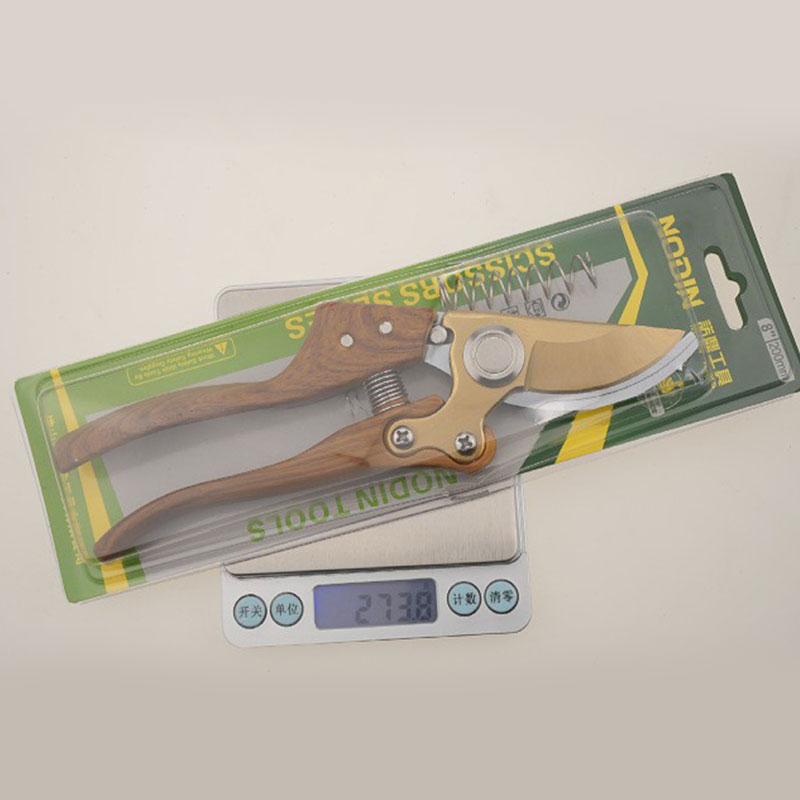Wood grain handle pruning scissors Garden scissors Bonsai pruning scissors Flower branch thick branch gardening scissors