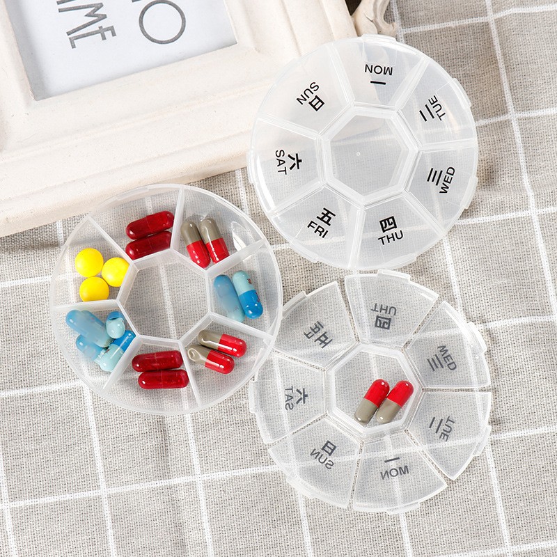 Hộp Đựng Thuốc Hàng Tuần Tiện Dụng 7 Ngăn Hộp Đựng Hộp Đựng Thuốc Mini Hộp Chia Thuốc