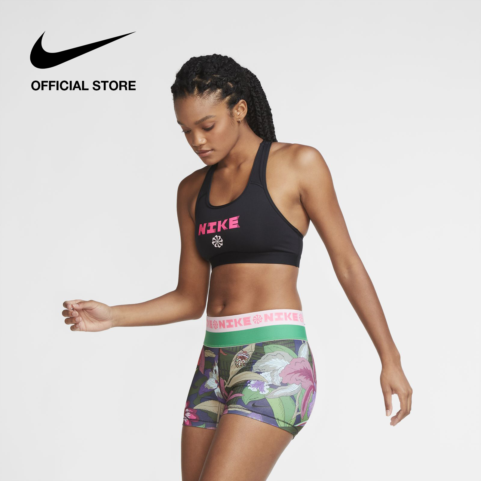 nike swoosh icon clash bra