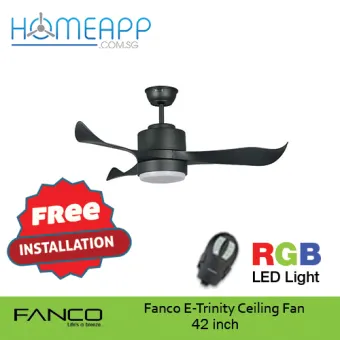 Fanco E Trinity 42 Inch Ceiling Fan With 3 Tone Led Light Remote Fanco E Trinity 42 Inch Ceiling Fan