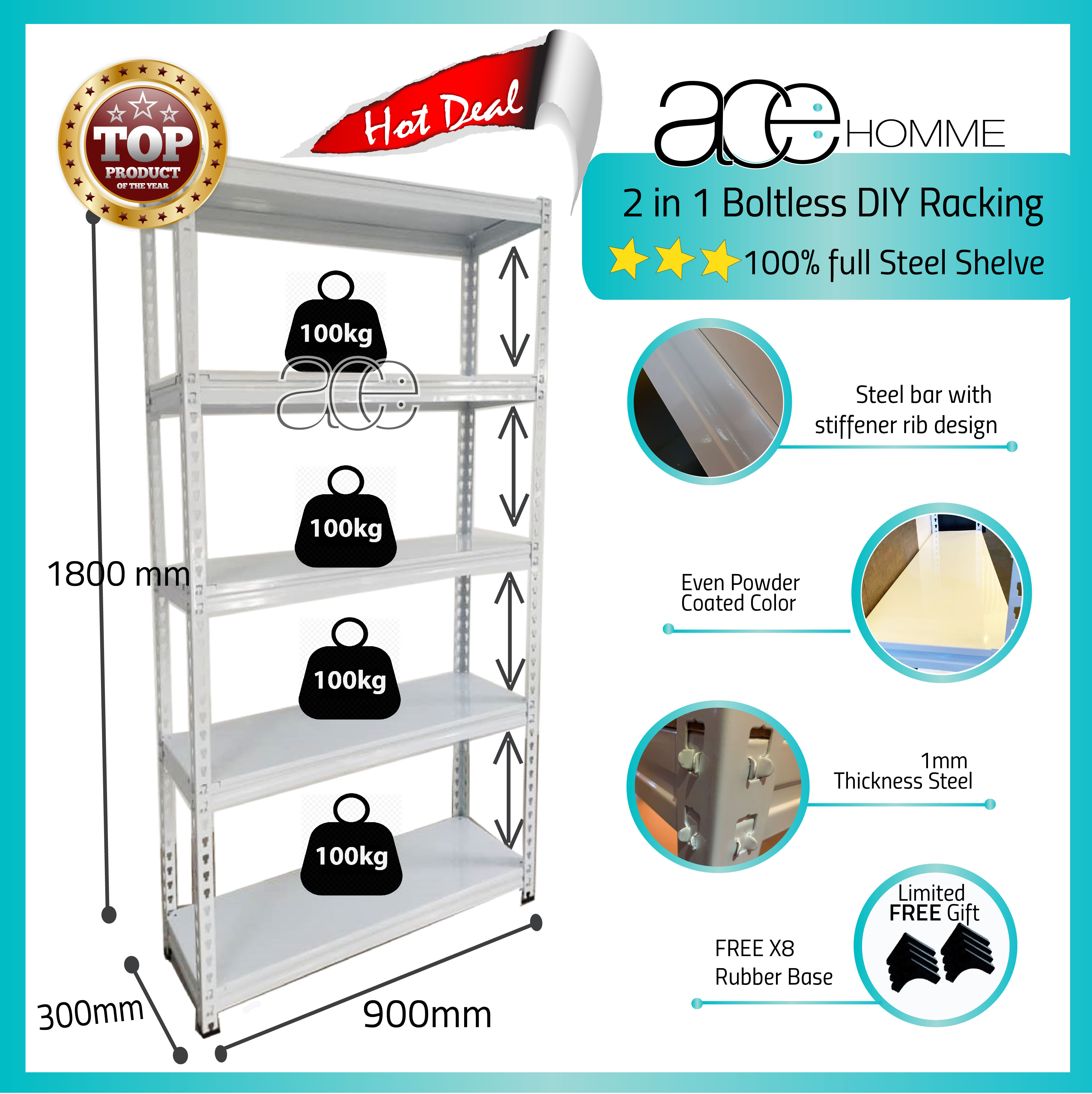 ⭐100 Full Metal Storage Shelf Rack For Storeroom, HDB Bomb Shelters