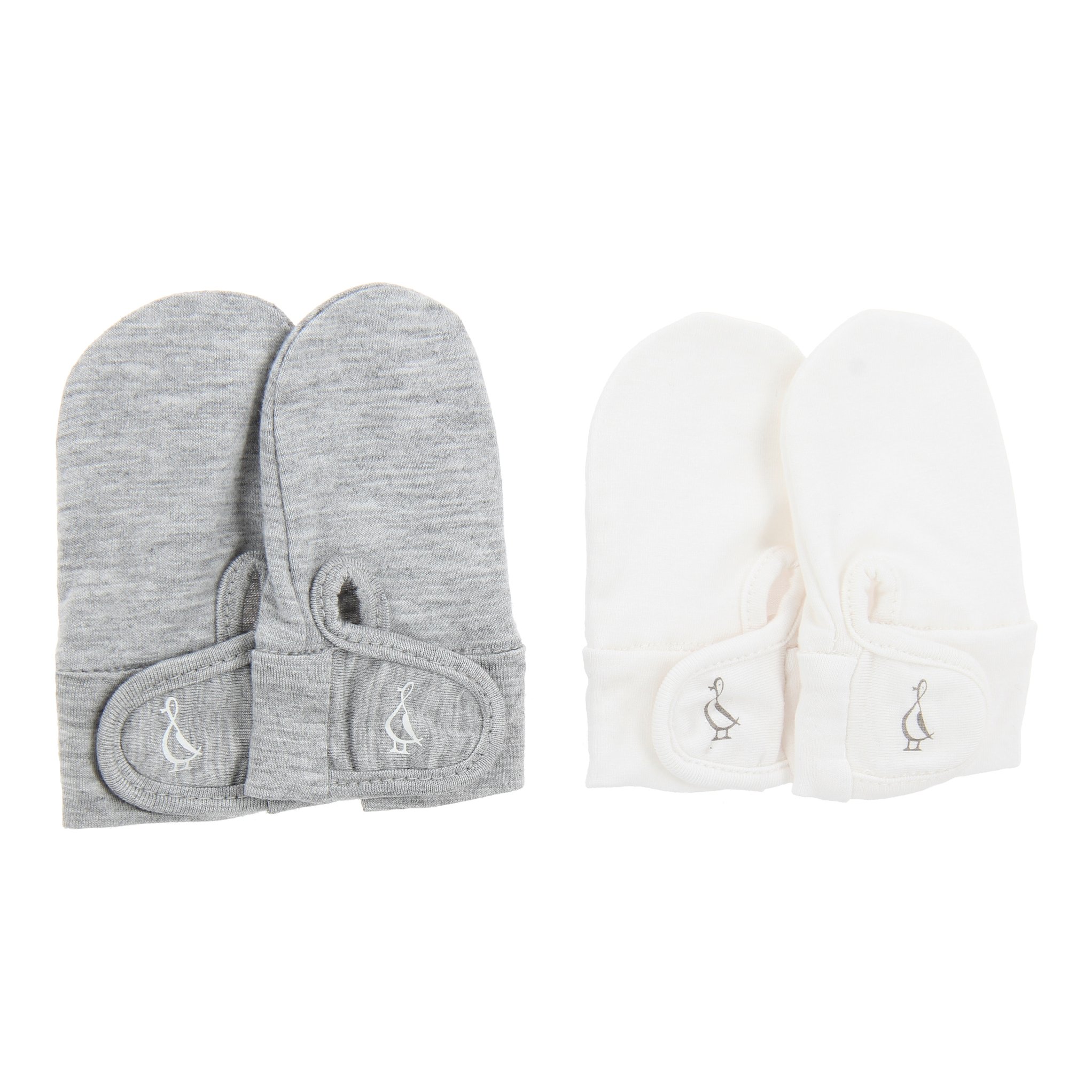 white newborn mittens