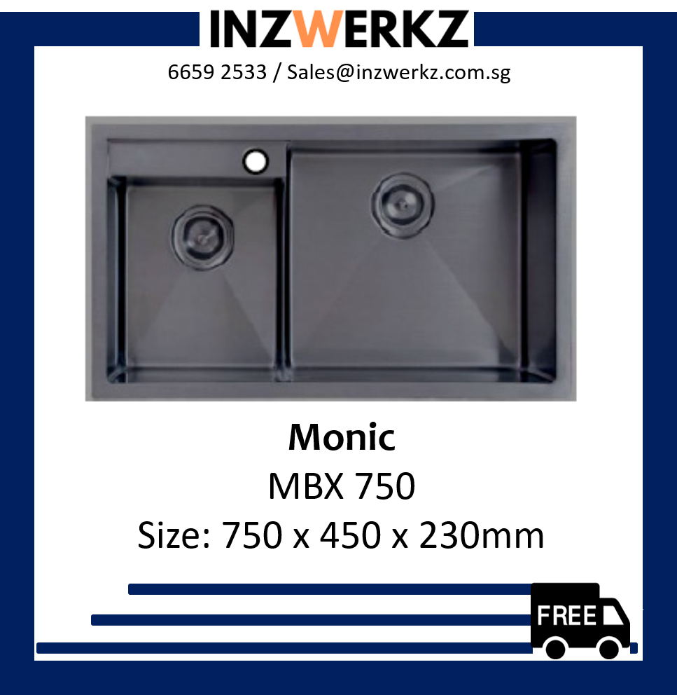 Monic Mbx 750 Black Stainless Steel Kitchen Sink Lazada Singapore