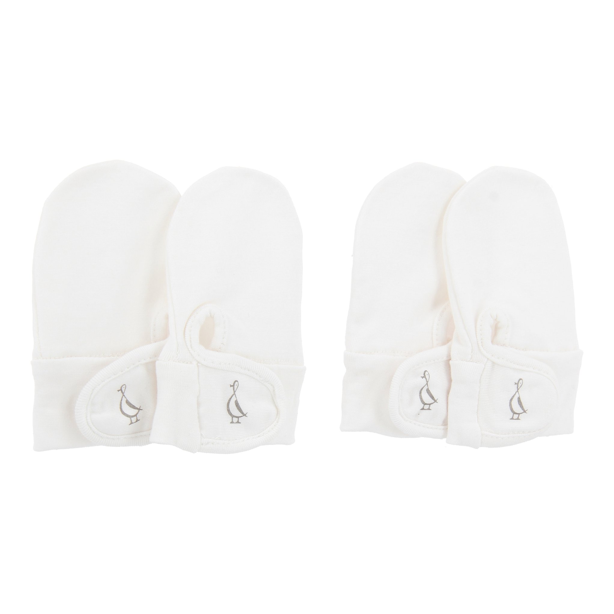 white newborn mittens