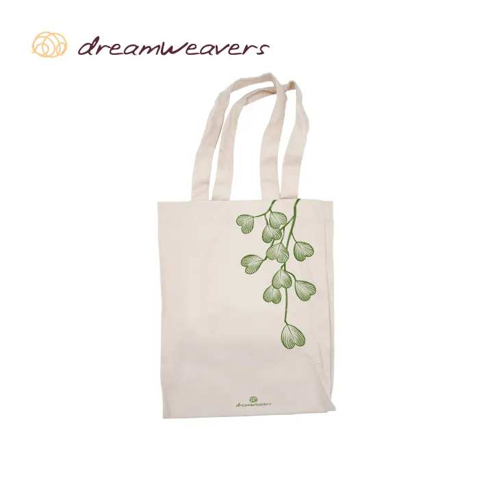 Eco Friendly Reusable Leaf Print Canvas Tote Bag Lazada Singapore